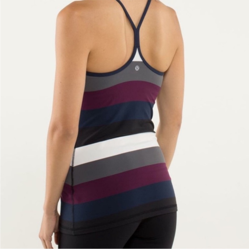 Lululemon power Y tank Lyon light striped tank top - Picture 3 of 16